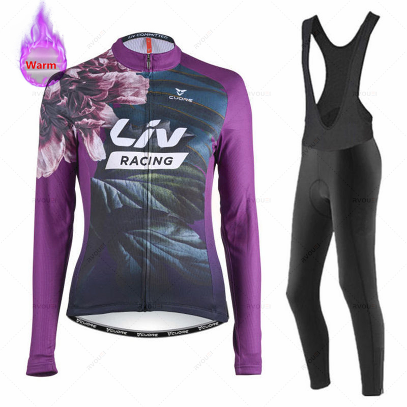 Cycling Gear Jersey - Liv Nữ Mùa Đông Bicicleta Bộ